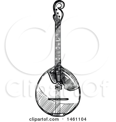 Clipart of a Sketched Banjo - Royalty Free Vector Illustration by Vector Tradition SM