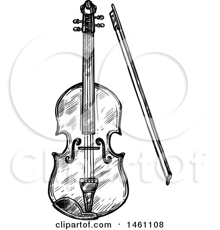 Clipart of a Sketched Violin - Royalty Free Vector Illustration by Vector Tradition SM