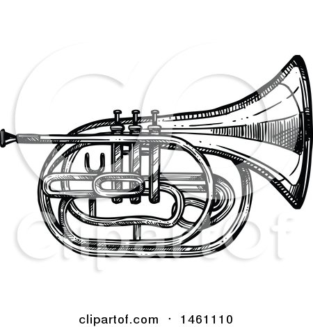 Clipart of a Sketched Tuba - Royalty Free Vector Illustration by Vector Tradition SM
