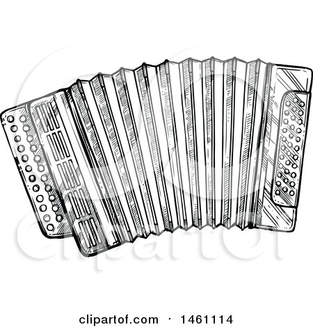Clipart of a Sketched Accordion - Royalty Free Vector Illustration by Vector Tradition SM