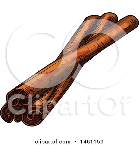 Clipart of Sketched Cinnamon Sticks - Royalty Free Vector Illustration by Vector Tradition SM