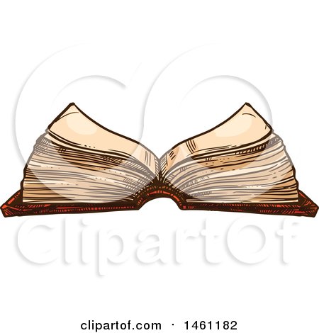 Clipart of a Sketched Open Book - Royalty Free Vector Illustration by Vector Tradition SM