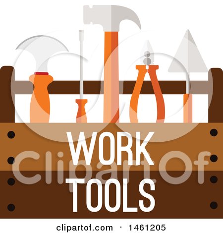 Clipart of a Tool Box and Text - Royalty Free Vector Illustration by Vector Tradition SM
