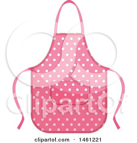 Clipart of a Pink Polka Dot Apron - Royalty Free Vector Illustration by Vector Tradition SM