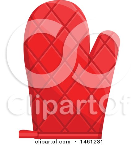 Clipart of a Red Oven Mitt - Royalty Free Vector Illustration by Vector Tradition SM