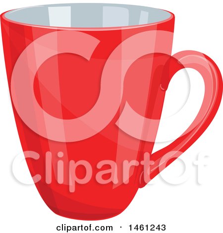Clipart of a Red Coffee Cup - Royalty Free Vector Illustration by Vector Tradition SM