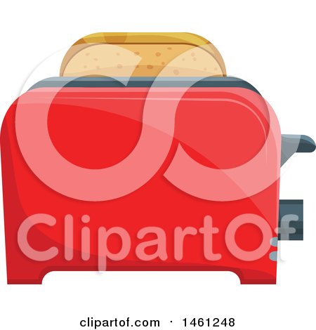 Clipart of a Slice of Bread in a Toaster - Royalty Free Vector Illustration by Vector Tradition SM