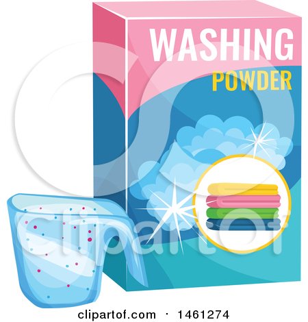 Clipart of a Box of Washing Powder - Royalty Free Vector Illustration by Vector Tradition SM