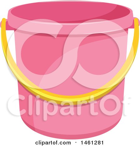 Clipart of a Pink Cleaning Bucket - Royalty Free Vector Illustration by Vector Tradition SM