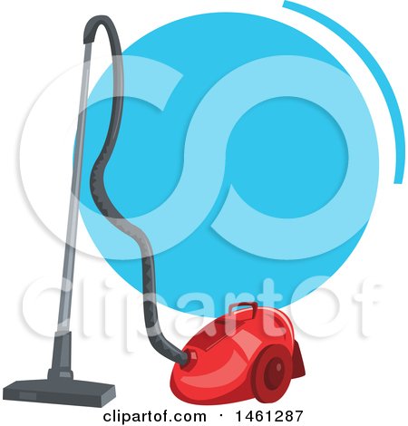 Clipart of a Cleaning Design with Text Space and a Vacuum - Royalty Free Vector Illustration by Vector Tradition SM