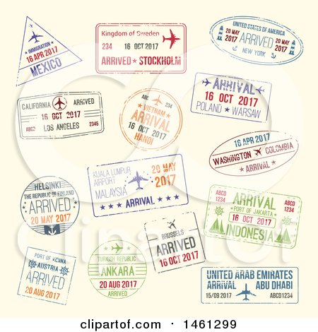 Clipart of Passport Stamps - Royalty Free Vector Illustration by Vector Tradition SM
