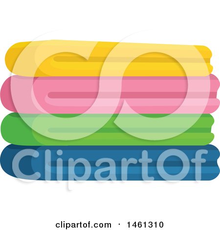 Clipart of a Stack of Folded Towels - Royalty Free Vector Illustration by Vector Tradition SM