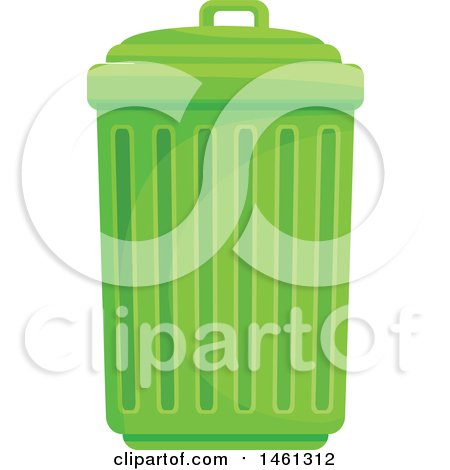 Clipart of a Green Trash Can - Royalty Free Vector Illustration by Vector Tradition SM