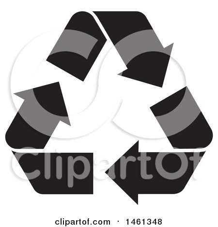 Clipart of a Black and White Recycle Arrows Design - Royalty Free Vector Illustration by Cherie Reve