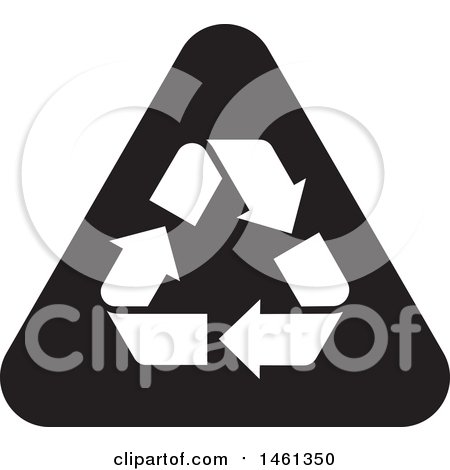Clipart of a Black and White Recycle Arrows Design - Royalty Free Vector Illustration by Cherie Reve