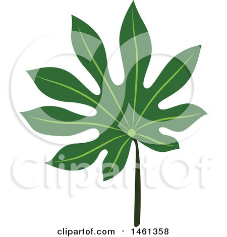 Clipart of a Green Aralia Leaf - Royalty Free Vector Illustration by Cherie Reve