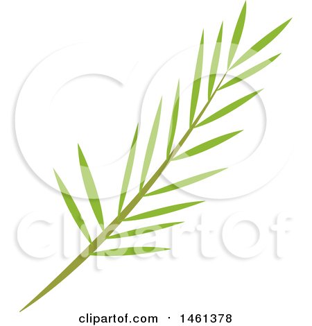 Clipart of a Green Palm Branch - Royalty Free Vector Illustration by Cherie Reve