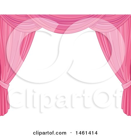 Clipart of a Border of Pink Curtains - Royalty Free Vector Illustration by Pushkin