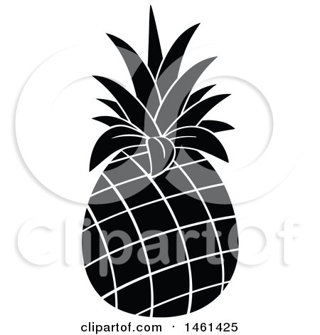 Clipart of a Black Pineapple - Royalty Free Vector Illustration by Hit Toon