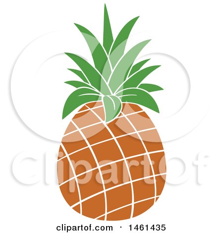 Clipart of a Pineapple - Royalty Free Vector Illustration by Hit Toon