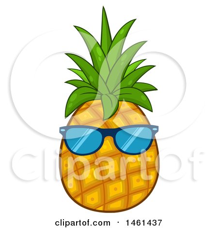 Clipart of a Pineapple Wearing Sunglasses - Royalty Free Vector Illustration by Hit Toon