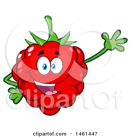 Clipart of a Raspberry Mascot Character Waving - Royalty Free Vector Illustration by Hit Toon