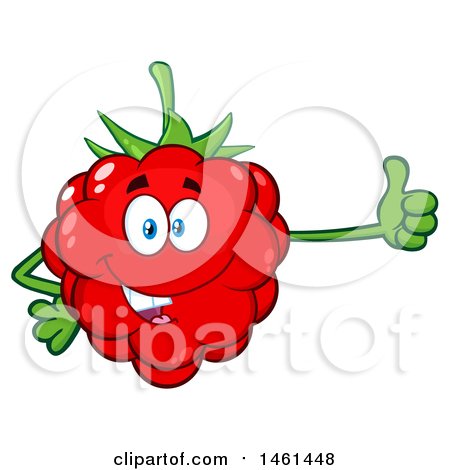Clipart of a Raspberry Mascot Character Giving a Thumb up - Royalty Free Vector Illustration by Hit Toon