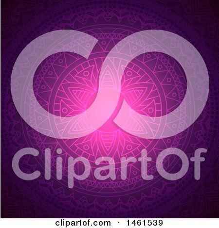 Clipart of a Mandala Design in Purple and Pink - Royalty Free Vector Illustration by KJ Pargeter
