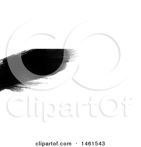 Clipart of a Black Paint Design on a White Website Banner Header - Royalty Free Vector Illustration by KJ Pargeter