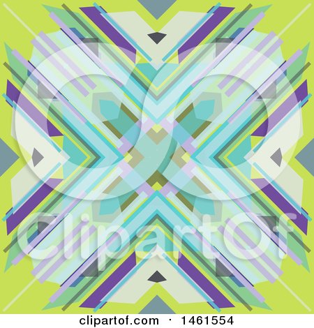 Clipart of a Colorful Abstract X Shaped Background - Royalty Free Vector Illustration by KJ Pargeter