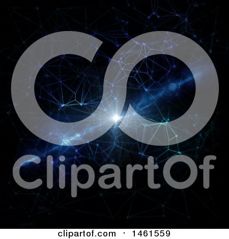 Clipart of a Cyber Connections Background - Royalty Free Illustration by KJ Pargeter