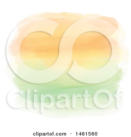 Clipart of a Background of Orange and Green Watercolor Paint Strokes - Royalty Free Vector Illustration by KJ Pargeter
