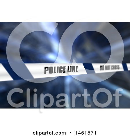 Clipart of a 3d Police Line Tape Background - Royalty Free Illustration by KJ Pargeter