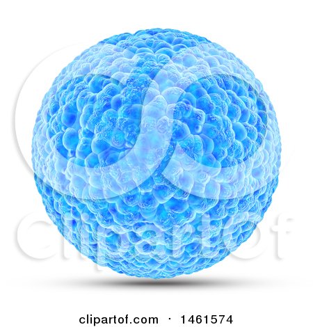 Clipart of a 3d Blue Virus Cell on a Shaded Background - Royalty Free Illustration by KJ Pargeter