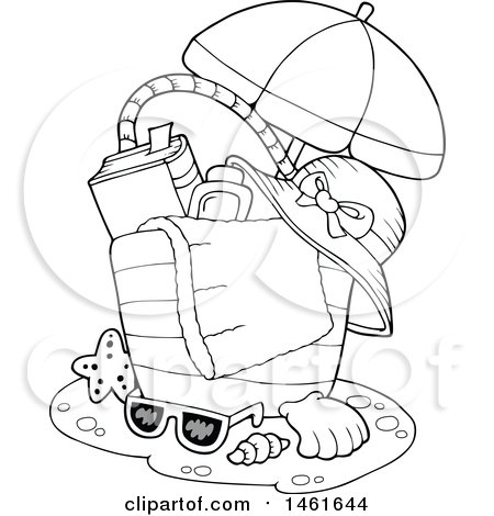 Clipart of a Beach Bag - Royalty Free Vector Illustration by visekart