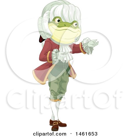 Clipart of a Frog Footman Presenting - Royalty Free Vector Illustration by Pushkin