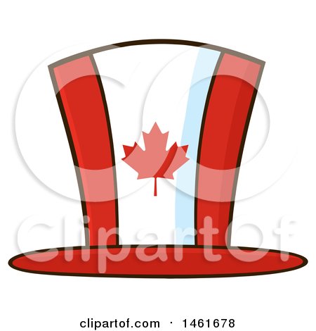 Clipart of a Canadian Flag Maple Leaf Top Hat - Royalty Free Vector Illustration by Hit Toon