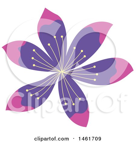 Clipart of a Purple Flower - Royalty Free Vector Illustration by Cherie Reve