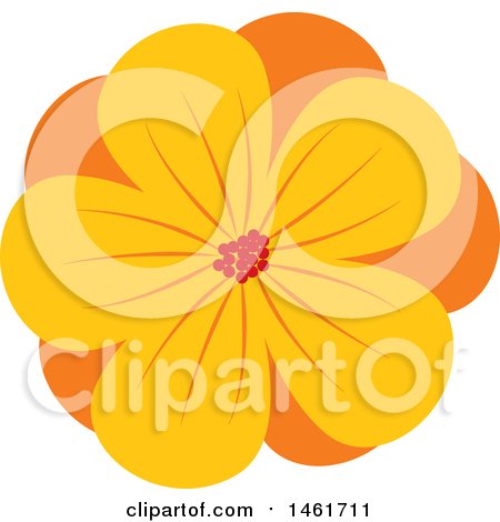 Clipart of an Orange Flower - Royalty Free Vector Illustration by Cherie Reve
