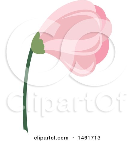 Clipart of a Pink Spring Flower - Royalty Free Vector Illustration by Cherie Reve