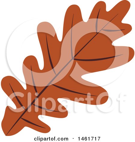 Clipart of an Autumn Oak Leaf - Royalty Free Vector Illustration by Cherie Reve