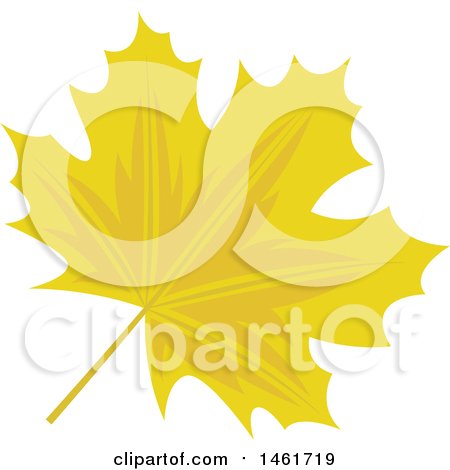 Clipart of a Yellow Autumn Maple Leaf - Royalty Free Vector Illustration by Cherie Reve