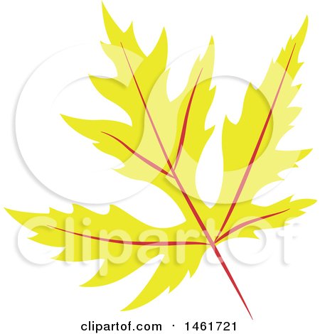 Clipart of a Yellow Autumn Maple Leaf - Royalty Free Vector Illustration by Cherie Reve
