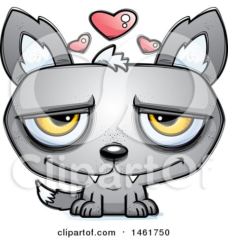 Clipart of a Cartoon Loving Evil Wolf - Royalty Free Vector Illustration by Cory Thoman