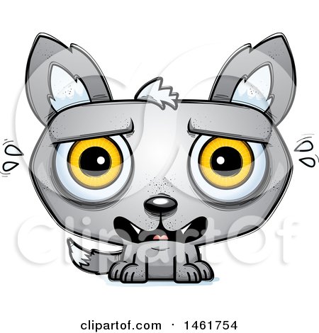 Clipart of a Cartoon Scared Evil Wolf - Royalty Free Vector Illustration by Cory Thoman