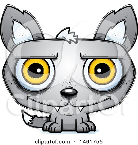 Clipart of a Cartoon Happy Evil Wolf - Royalty Free Vector Illustration by Cory Thoman