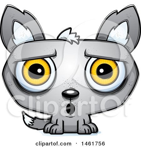 Clipart of a Cartoon Surprised Evil Wolf - Royalty Free Vector Illustration by Cory Thoman