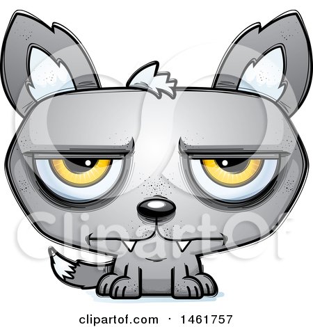 Clipart of a Cartoon Bored Evil Wolf - Royalty Free Vector Illustration by Cory Thoman
