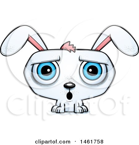 Clipart of a Cartoon Surprised Evil Bunny Rabbit - Royalty Free Vector Illustration by Cory Thoman