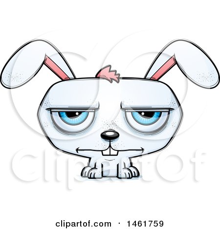 Clipart of a Cartoon Bored Evil Bunny Rabbit - Royalty Free Vector Illustration by Cory Thoman